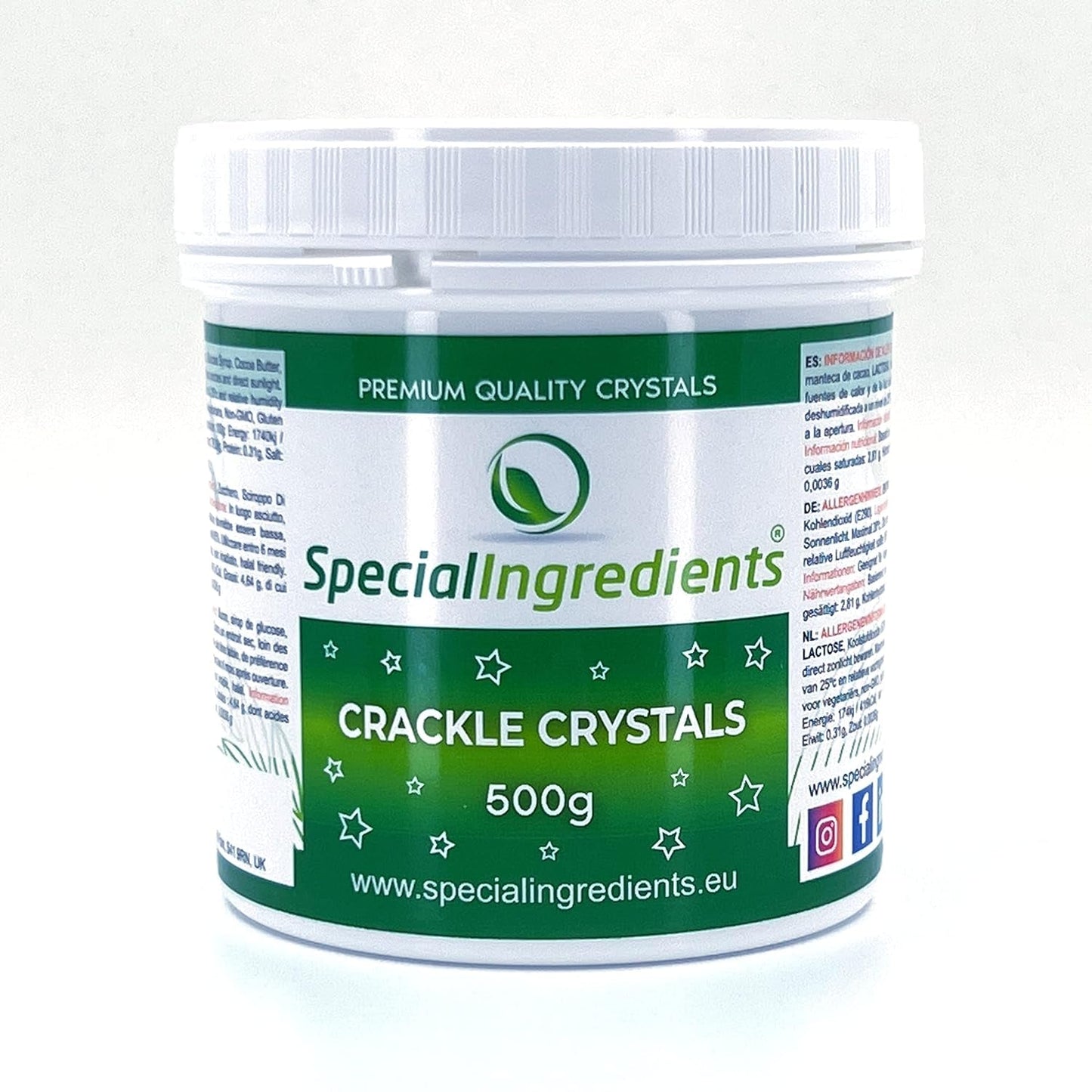 Særlige ingredienser Crackle Crystals Crackle 500g Den højeste kvalitet, ikke-GMO, ideel til kager, slik og is Naty Shop Sugarpaste 500G (1 pakke)