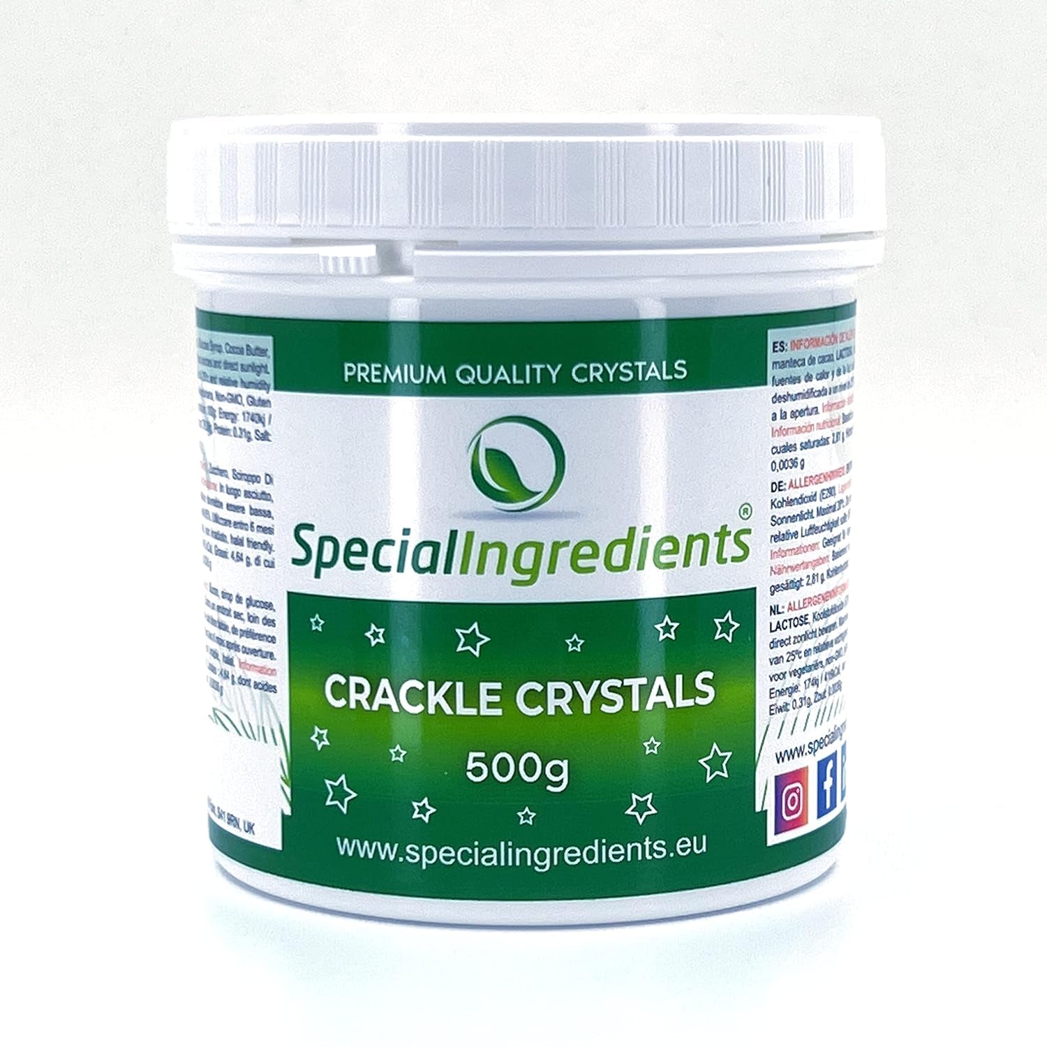 Særlige ingredienser Crackle Crystals Crackle 500g Den højeste kvalitet, ikke-GMO, ideel til kager, slik og is Naty Shop Sugarpaste 500G (1 pakke)