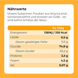 Sultanas rosiner 1 kg | Smyrna Rosin | Sultanas tørrede rosiner fra Izmir | 100 % af tyrkisk oprindelse | Kvalitetssnacks | i Kostfibre fra tørrede druer | Naty Shop dehydrerede produkter