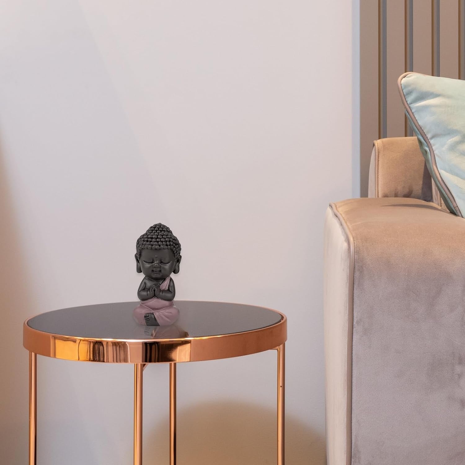 Baby Buddha Pink Toga figur - Inspirerende og munter figur - Positiv talisman Koncentration - Sød og spirituel gaveidé - H 7 cm - Zen'Light Statuetter og skulpturer Naty Shop