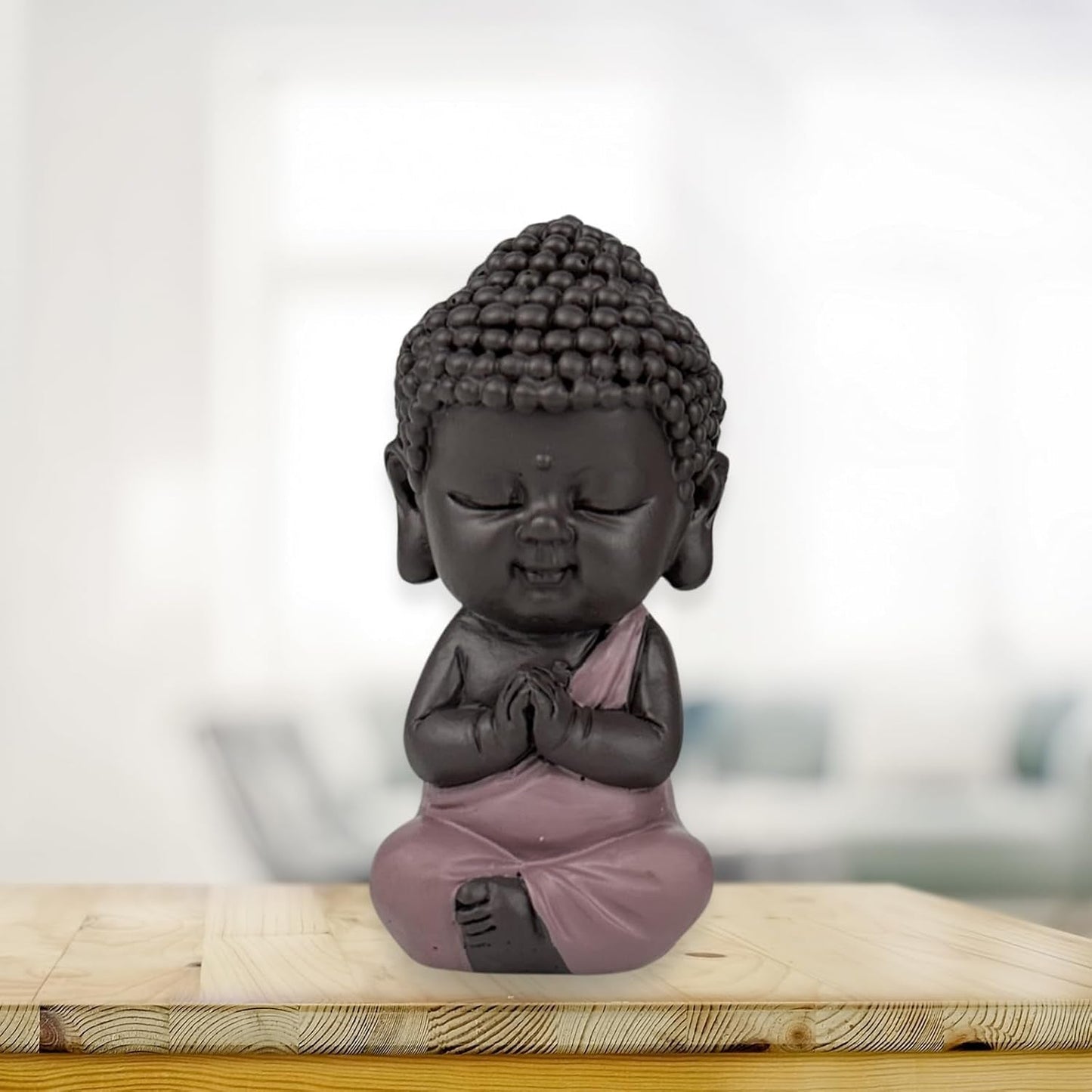 Baby Buddha Pink Toga figur - Inspirerende og munter figur - Positiv talisman Koncentration - Sød og spirituel gaveidé - H 7 cm - Zen'Light Statuetter og skulpturer Naty Shop