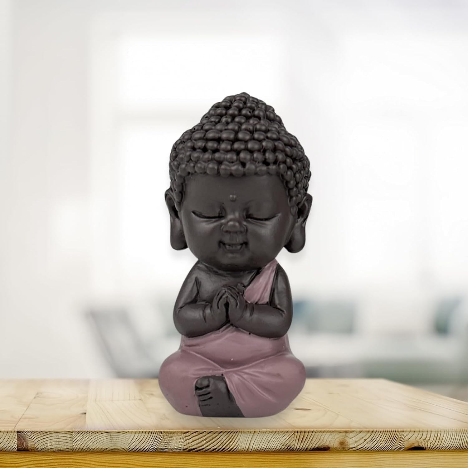 Baby Buddha Pink Toga figur - Inspirerende og munter figur - Positiv talisman Koncentration - Sød og spirituel gaveidé - H 7 cm - Zen'Light Statuetter og skulpturer Naty Shop