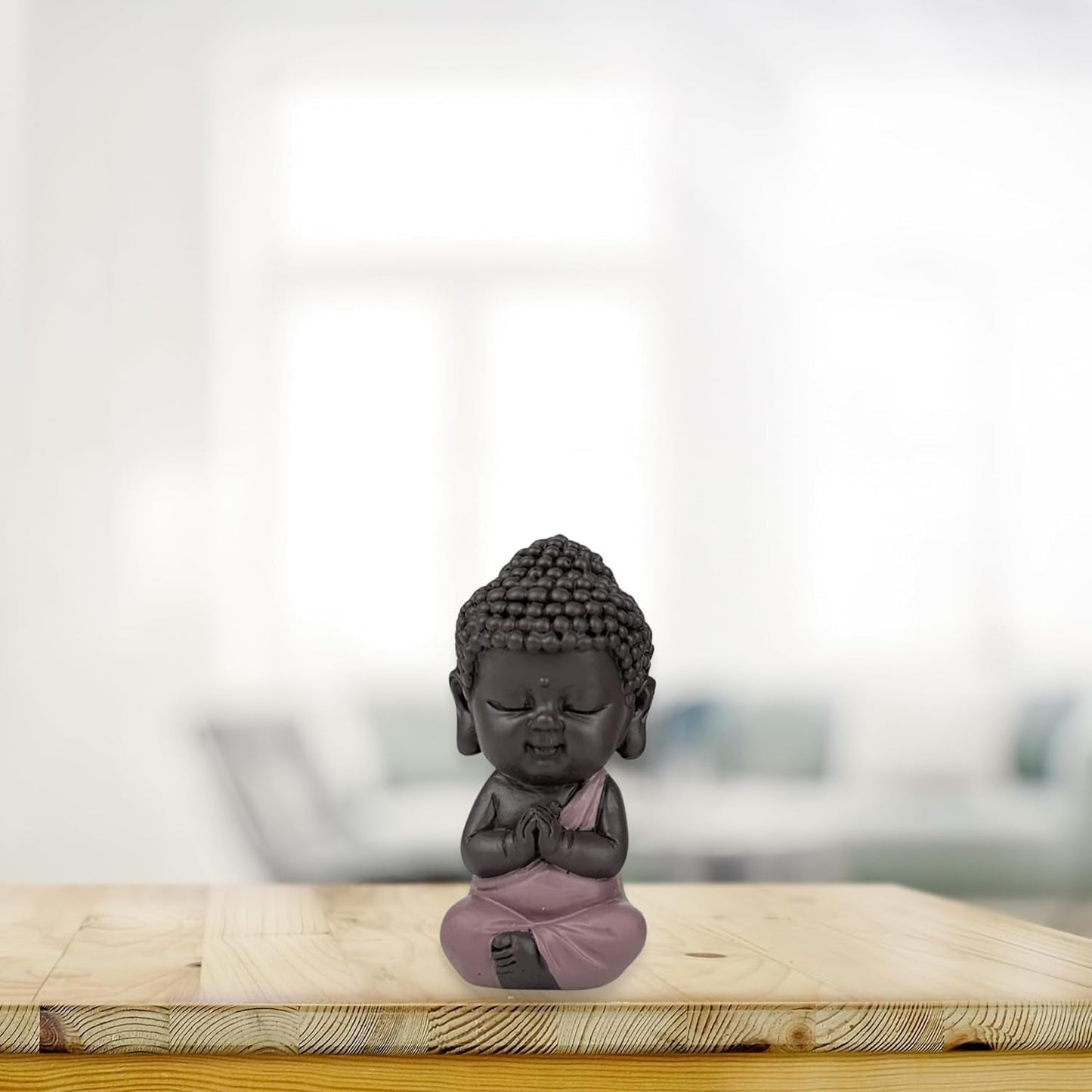 Baby Buddha Pink Toga figur - Inspirerende og munter figur - Positiv talisman Koncentration - Sød og spirituel gaveidé - H 7 cm - Zen'Light Statuetter og skulpturer Naty Shop