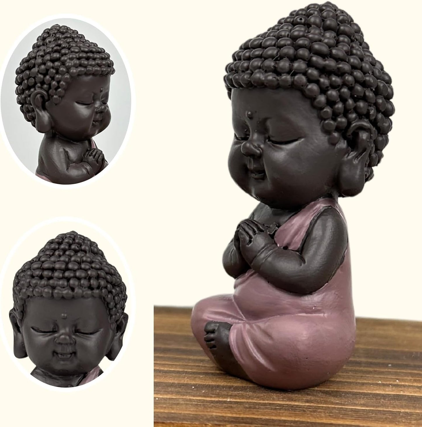 Baby Buddha Pink Toga figur - Inspirerende og munter figur - Positiv talisman Koncentration - Sød og spirituel gaveidé - H 7 cm - Zen'Light Statuetter og skulpturer Naty Shop