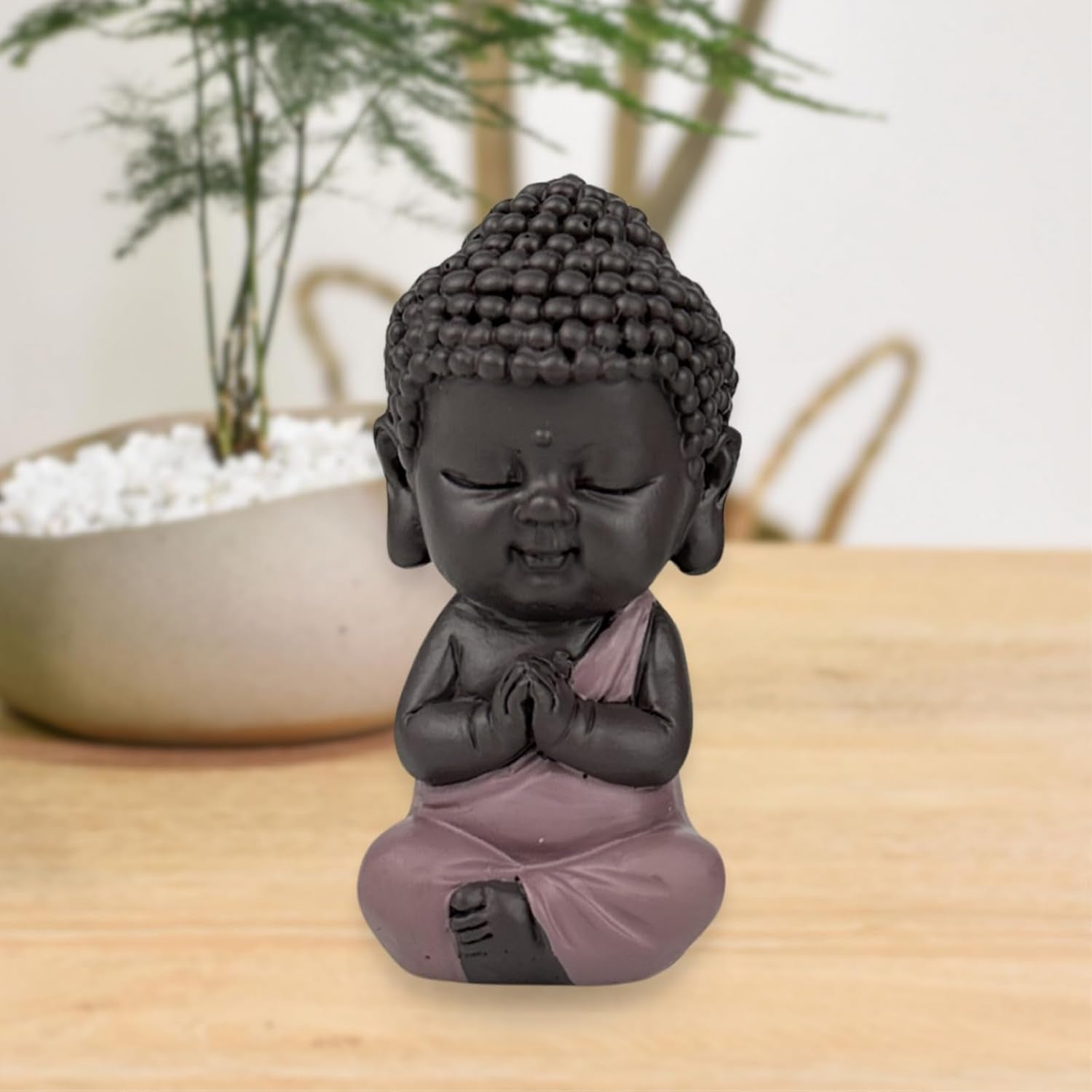 Baby Buddha Pink Toga figur - Inspirerende og munter figur - Positiv talisman Koncentration - Sød og spirituel gaveidé - H 7 cm - Zen'Light Statuetter og skulpturer Naty Shop