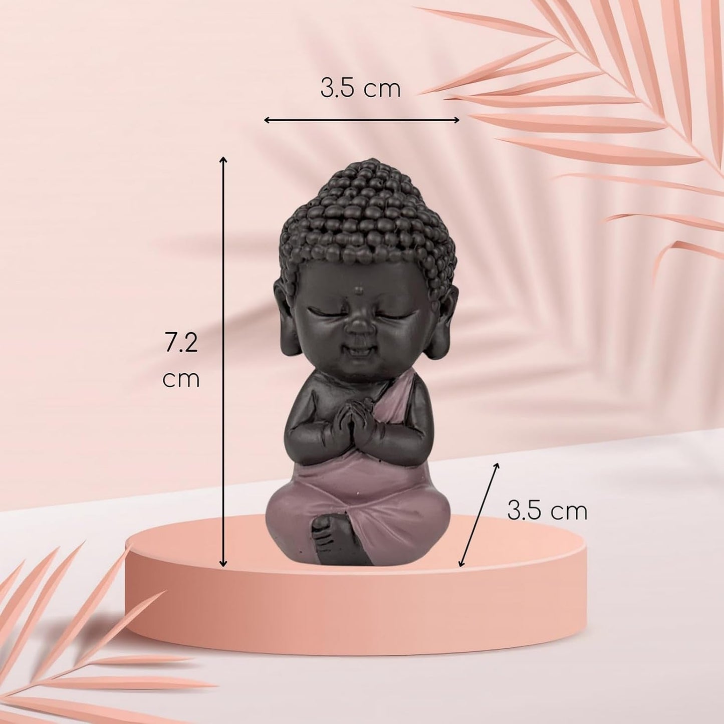 Baby Buddha Pink Toga figur - Inspirerende og munter figur - Positiv talisman Koncentration - Sød og spirituel gaveidé - H 7 cm - Zen'Light Statuetter og skulpturer Naty Shop