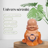 Leende Buddha-statue med rosenkrans - Inspirerende og munter figur - Heldig talisman fuld af positivitet - Sød og spirituel gaveidé - -H 10 cm - Zen'Light Statuer og skulpturer Naty Shop