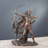 Bronzestatue af jagtens gudinde og de vilde Naty Shop-statuetter og skulpturer
