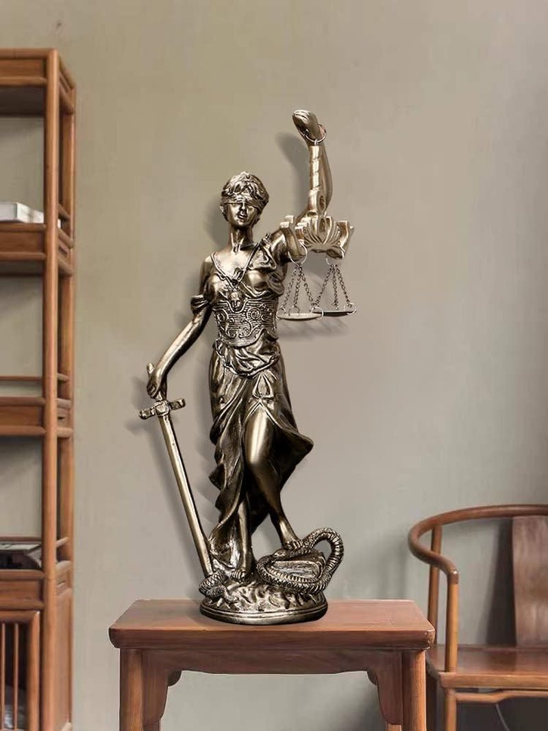 Lady Justice Statue 30,5 cm Justice Statue Retfærdighedsgudinde Retfærdighedsskulptur Græsk-romersk engel Retfærdighedsblindstatuer til indretning Statuetter og skulpturer Naty Shop