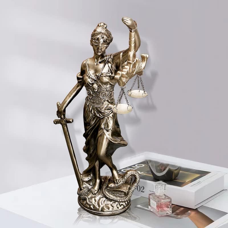 Lady Justice Statue 30,5 cm Justice Statue Retfærdighedsgudinde Retfærdighedsskulptur Græsk-romersk engel Retfærdighedsblindstatuer til indretning Statuetter og skulpturer Naty Shop