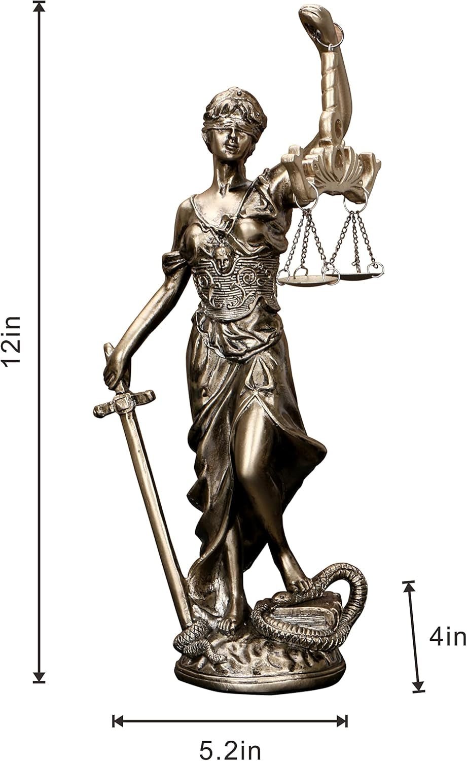Lady Justice Statue 30,5 cm Justice Statue Retfærdighedsgudinde Retfærdighedsskulptur Græsk-romersk engel Retfærdighedsblindstatuer til indretning Statuetter og skulpturer Naty Shop