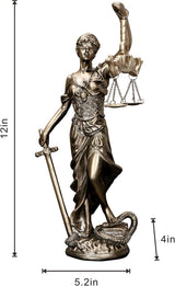 Lady Justice Statue 30,5 cm Justice Statue Retfærdighedsgudinde Retfærdighedsskulptur Græsk-romersk engel Retfærdighedsblindstatuer til indretning Statuetter og skulpturer Naty Shop