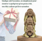 Statue 3 Laughing Buddhas - Se ingenting - Hør ingenting - Sig ingenting - Baby Buddha Symbolsk ensemble - Fredfyldt og glad stemning - Zen-indretning -H 18 cm - Zen'Light Statuetter og skulpturer Naty Shop