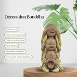 Statue 3 Laughing Buddhas - Se ingenting - Hør ingenting - Sig ingenting - Baby Buddha Symbolsk ensemble - Fredfyldt og glad stemning - Zen-indretning -H 18 cm - Zen'Light Statuetter og skulpturer Naty Shop