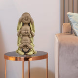 Statue 3 Laughing Buddhas - Se ingenting - Hør ingenting - Sig ingenting - Baby Buddha Symbolsk ensemble - Fredfyldt og glad stemning - Zen-indretning -H 18 cm - Zen'Light Statuetter og skulpturer Naty Shop