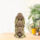 Statue 3 Laughing Buddhas - Se ingenting - Hør ingenting - Sig ingenting - Baby Buddha Symbolsk ensemble - Fredfyldt og glad stemning - Zen-indretning -H 18 cm - Zen'Light Statuetter og skulpturer Naty Shop