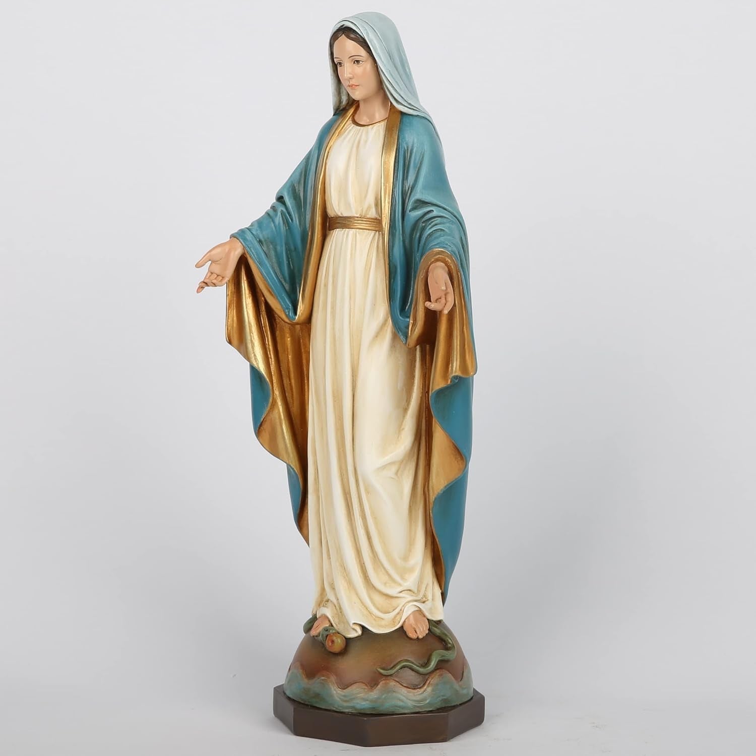 BC katolsk Vor Frue af Nåde Statue Jomfru Maria Alter Figur Religiøs gave til mor Katolsk boligdekoration 34,3 cm Højde Håndmalet af BuildClassic (Elegant) Naty Shop statuer og skulpturer