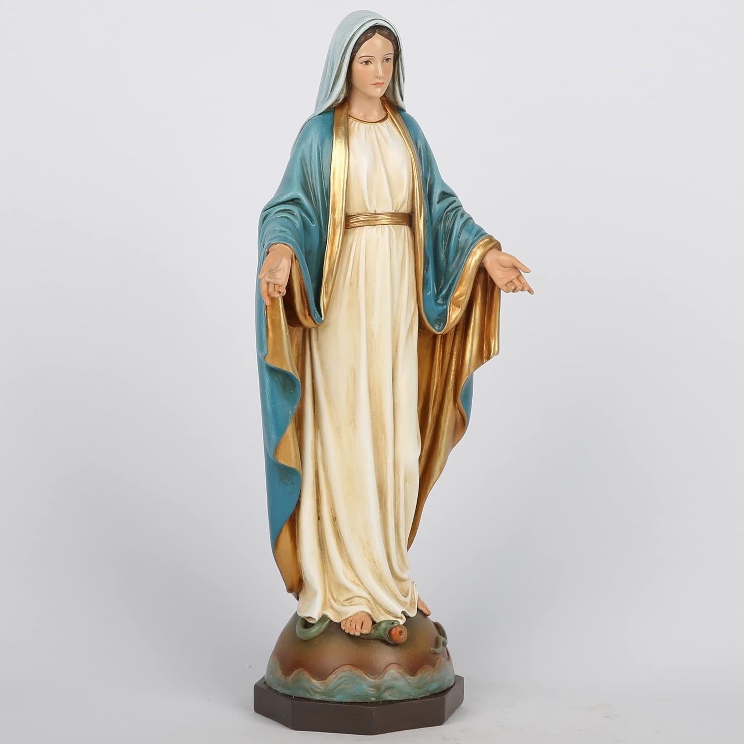 BC katolsk Vor Frue af Nåde Statue Jomfru Maria Alter Figur Religiøs gave til mor Katolsk boligdekoration 34,3 cm Højde Håndmalet af BuildClassic (Elegant) Naty Shop statuer og skulpturer