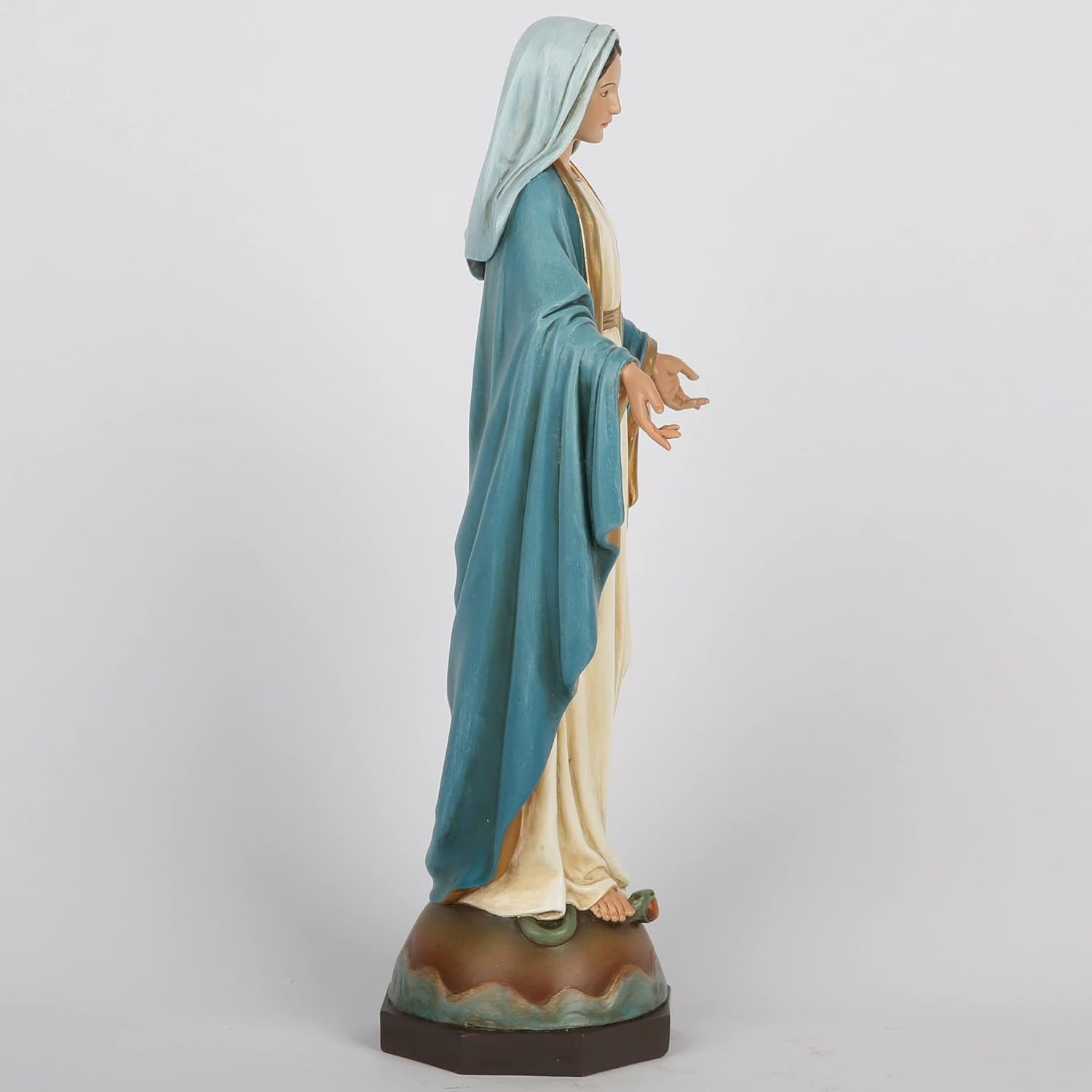 BC katolsk Vor Frue af Nåde Statue Jomfru Maria Alter Figur Religiøs gave til mor Katolsk boligdekoration 34,3 cm Højde Håndmalet af BuildClassic (Elegant) Naty Shop statuer og skulpturer