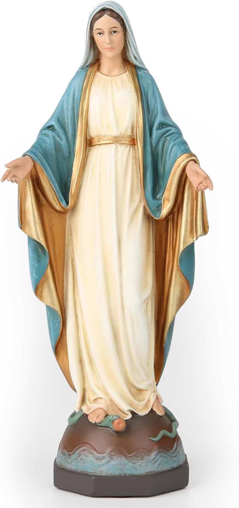 BC Katolsk Vor Frue af Nåde Statue Jomfru Maria Alter Figur Religiøs gave til mor Katolsk boligdekoration 34,3 cm Højde Håndmalet af BuildClassic (Elegant) Naty Shop Statuer & skulpturer Elegant 7 tommer H