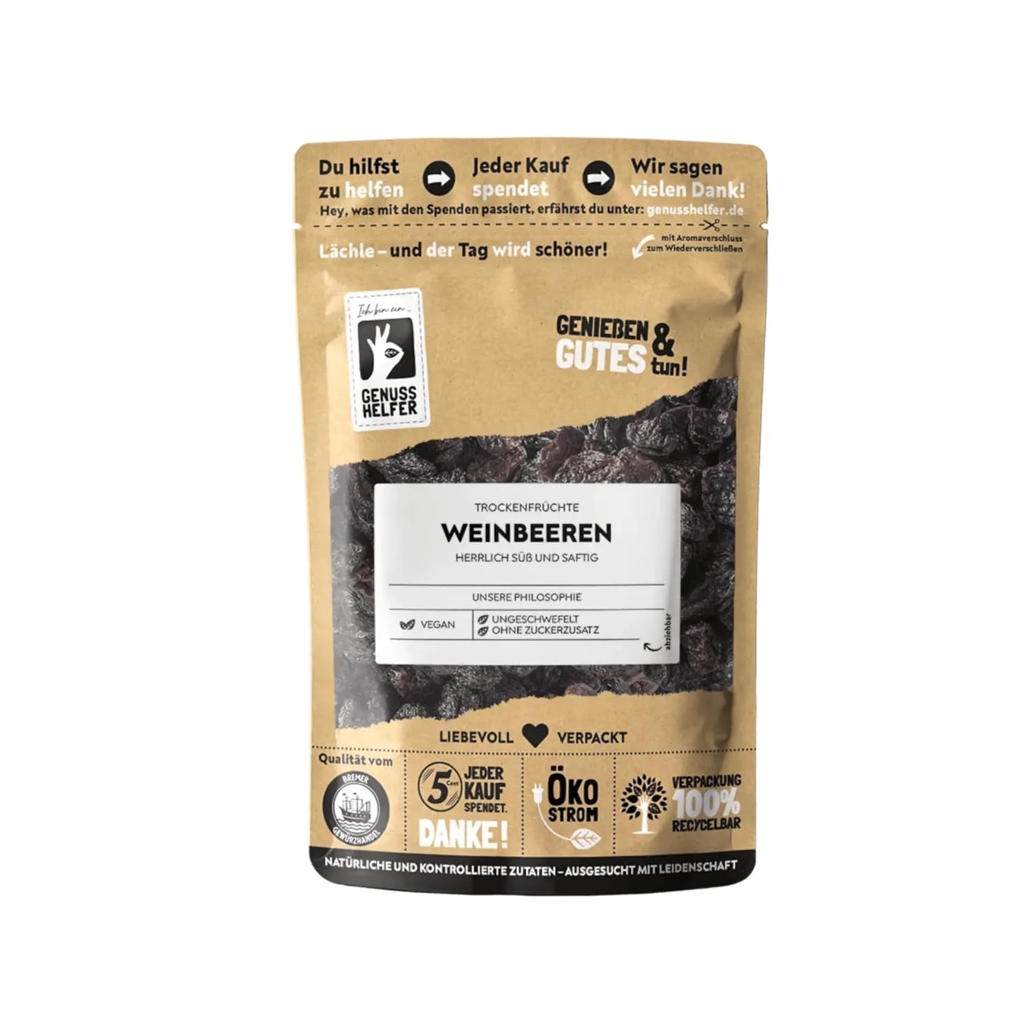 Bremer Gewürzhandel druer, tørrede, usvovlede og uden tilsat sukker, 1 kg Dehydrerede produkter Naty Shop 500 G