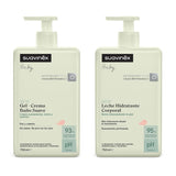 Suavinex, Syndet babyshampoo til hud og hår, sæbefri, 750ml + fugtgivende bodylotion, 750ml, velegnet til sensitiv hud og nyfødte, med 90%-93% naturlige ingredienser. Børn - Bad og hudpleje Naty Shop Standardtitel