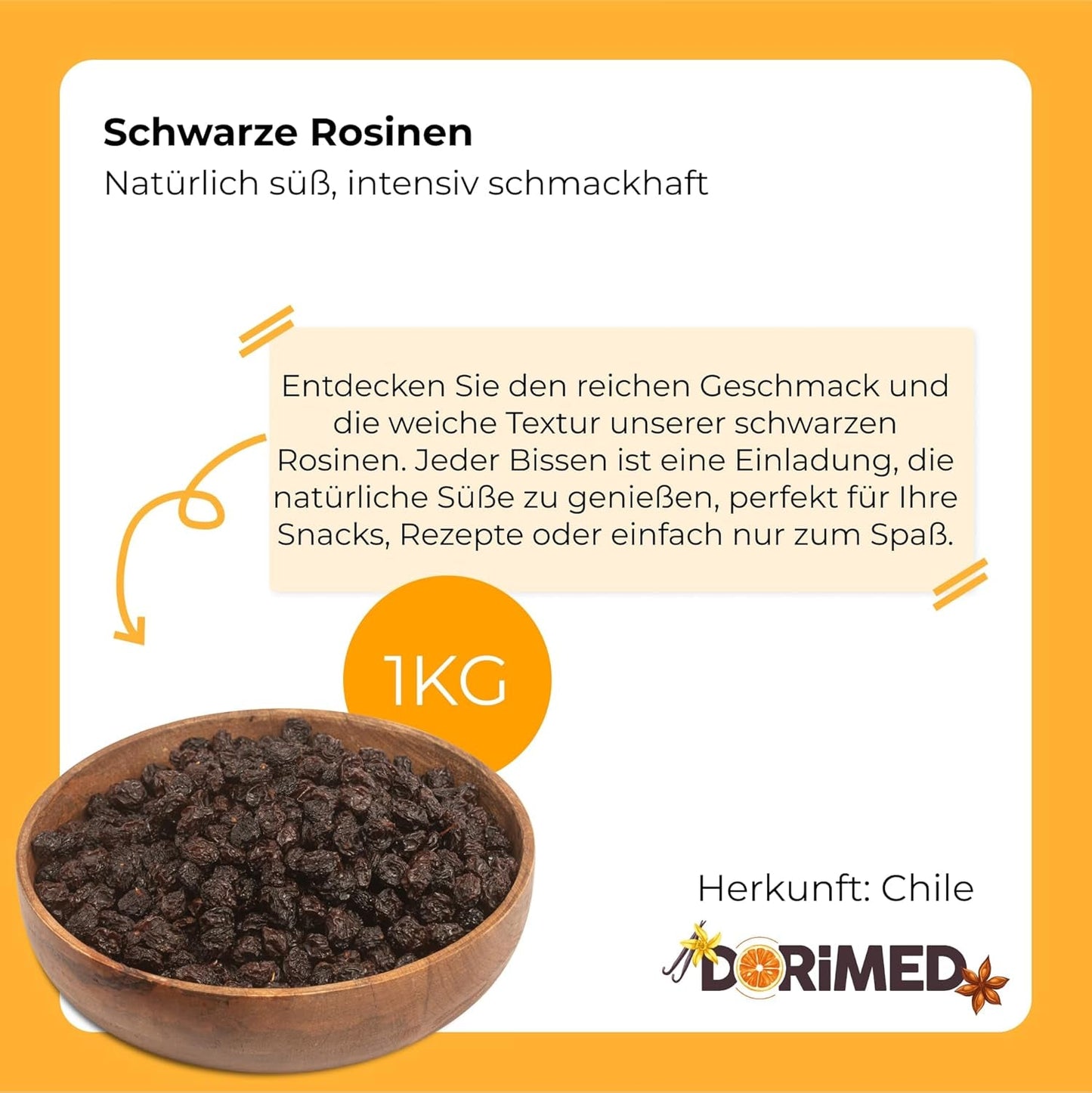 Lilla sorte sultanas 1 kg | Tørrede druer | Ingen frø og intet sukker | produkter uden genteknologi | Velegnet til vegetarer og veganere | Ideel til at kombinere med chokolade Naty Shop dehydrerede produkter