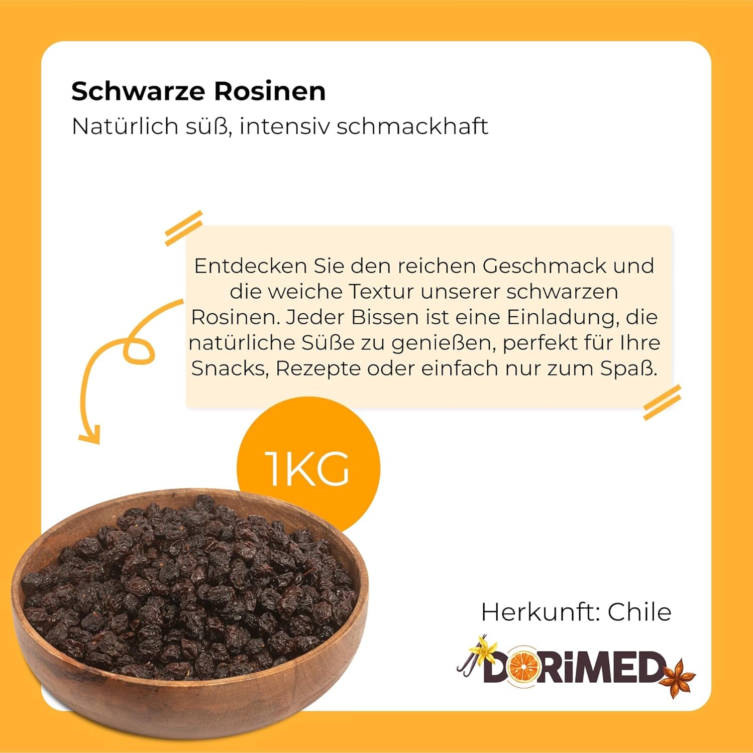 Lilla sorte sultanas 1 kg | Tørrede druer | Ingen frø og intet sukker | produkter uden genteknologi | Velegnet til vegetarer og veganere | Ideel til at kombinere med chokolade Naty Shop dehydrerede produkter