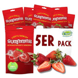 Sommer frysetørrede jordbær - pakke med 5 - sukkerfri, 100 % naturlige, lækre sprøde snacks til børn og voksne, ideel til korn og madpakker (55 g) Tørrede produkter Naty Shop Pakke med 5 jordbær