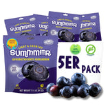 Sommer frysetørrede jordbær - pakke med 5 - sukkerfri, 100 % naturlige, lækre sprøde snacks til børn og voksne, ideel til korn og madpakker (55g) Dehydrerede produkter Naty Shop Pakke med 5 blåbær