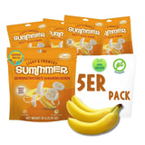 Sommer frysetørrede jordbær - pakke med 5 - sukkerfri, 100 % naturlige, lækre sprøde snacks til børn og voksne, ideel til korn og madpakker (55 g) Dehydrerede produkter Naty Shop Pakke med 5 bananer