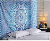 Tapestry aakriti galleri bomuld mandala sengebetræk Hjem - Tilbehør og dekorationer Naty Shop Blå 13L X 4.1B Cm
