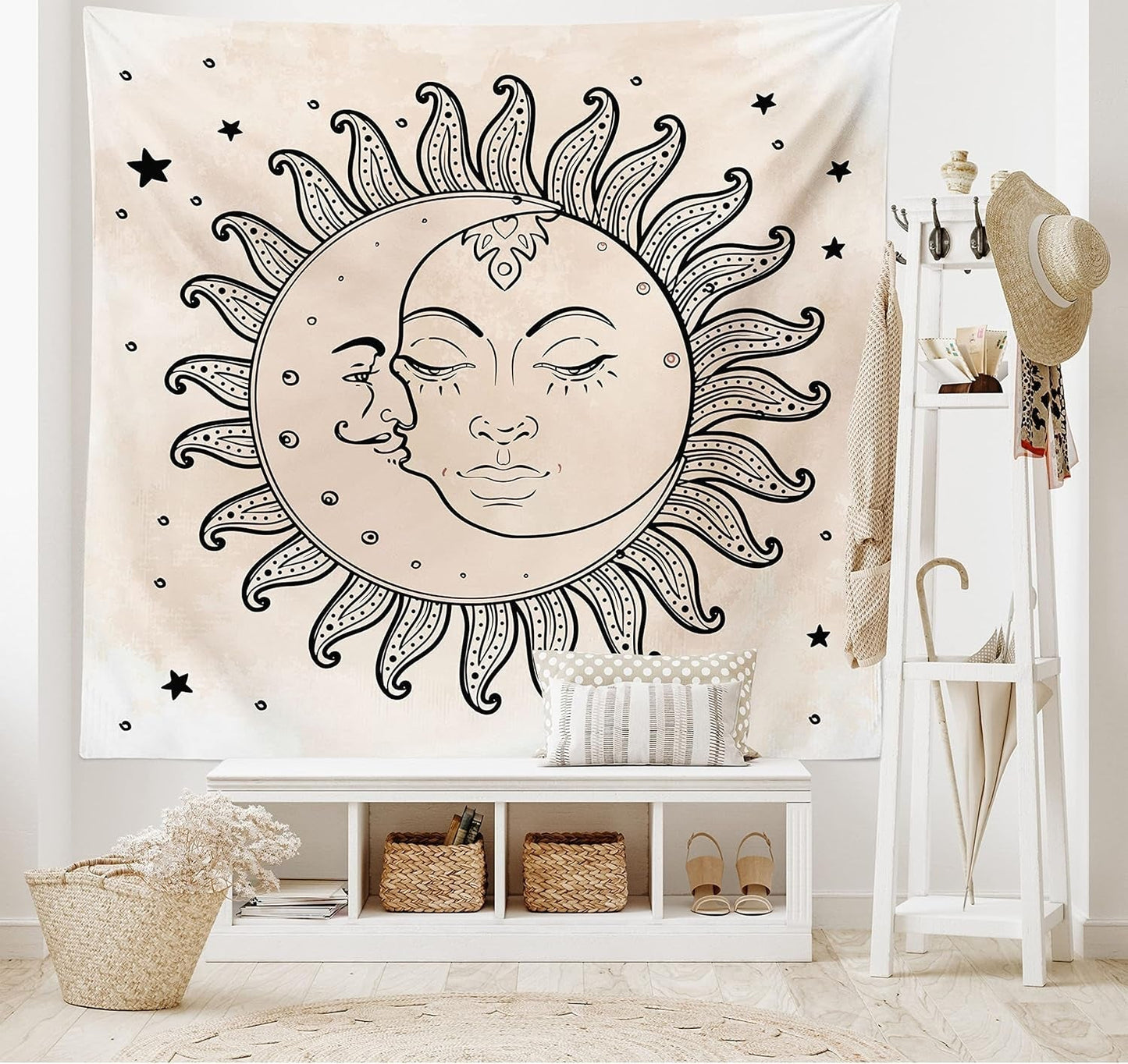 Tapestry abakuhaus wanderlust dyreverdenskort tegninger Hjem - Tilbehør og dekorationer Naty Shop koksgrå tan 230L X 140B Cm