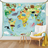 Tapestry abakuhaus wanderlust dyrekort over verden tegninger Hjem - Tilbehør og dekorationer Naty Shop