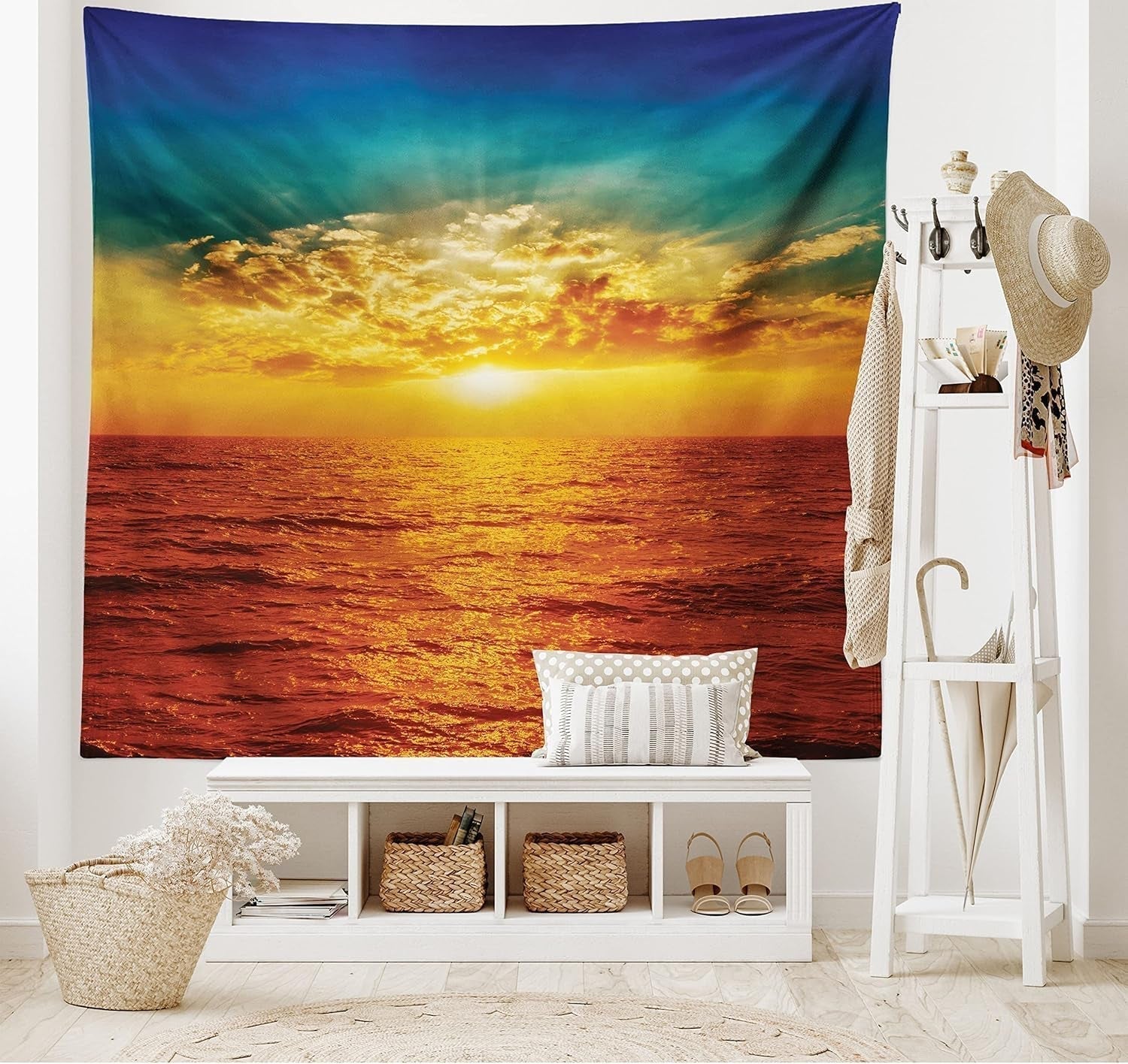 Tapestry abakuhaus wanderlust dyrekort over verden tegninger Hjem - Tilbehør og dekorationer Naty Shop Tan 150L X 110B Cm