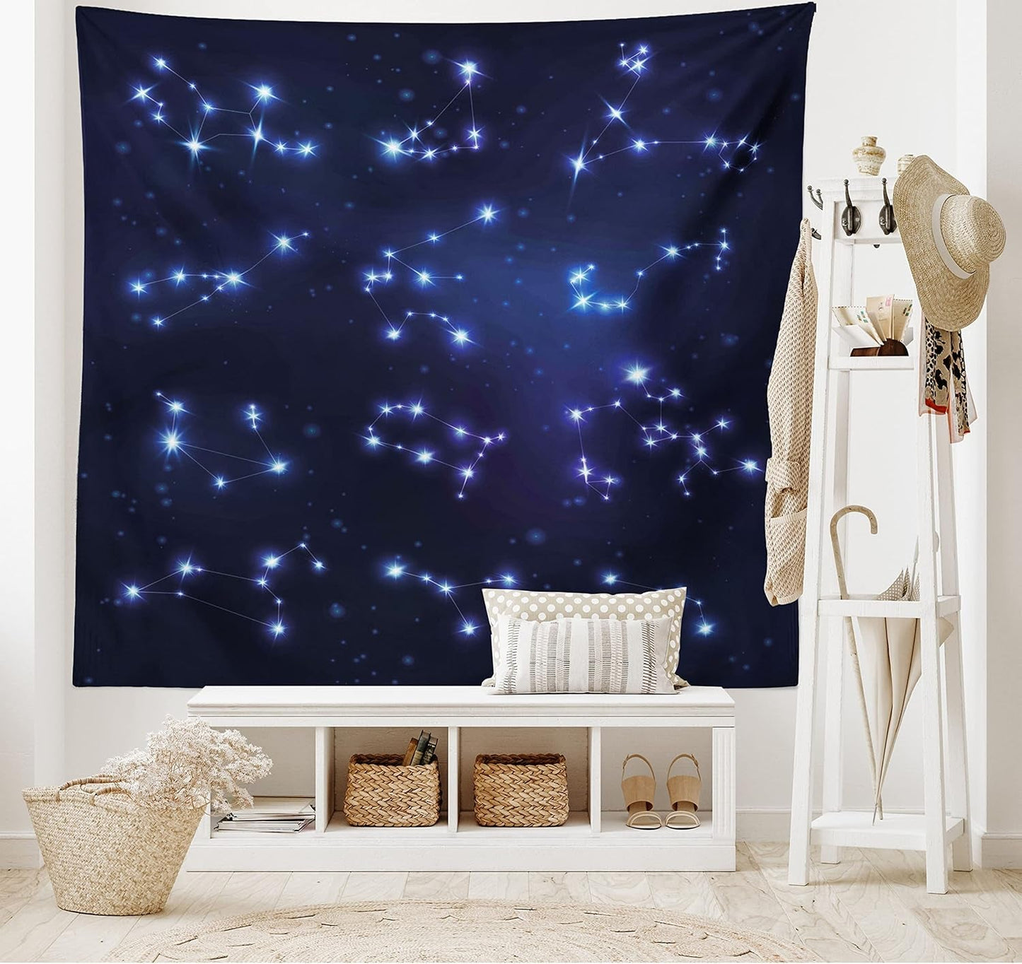 Tapestry abakuhaus wanderlust dyreverdenskort tegninger Hjem - Tilbehør og dekorationer Naty Shop Mørkeblå 230L X 140B Cm