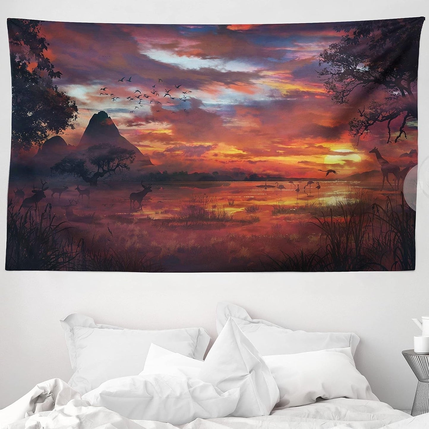 Tapestry abakuhaus wanderlust dyrekort over verden tegninger Hjem - Tilbehør og dekorationer Naty Shop Orange Sort 230L X 140B Cm