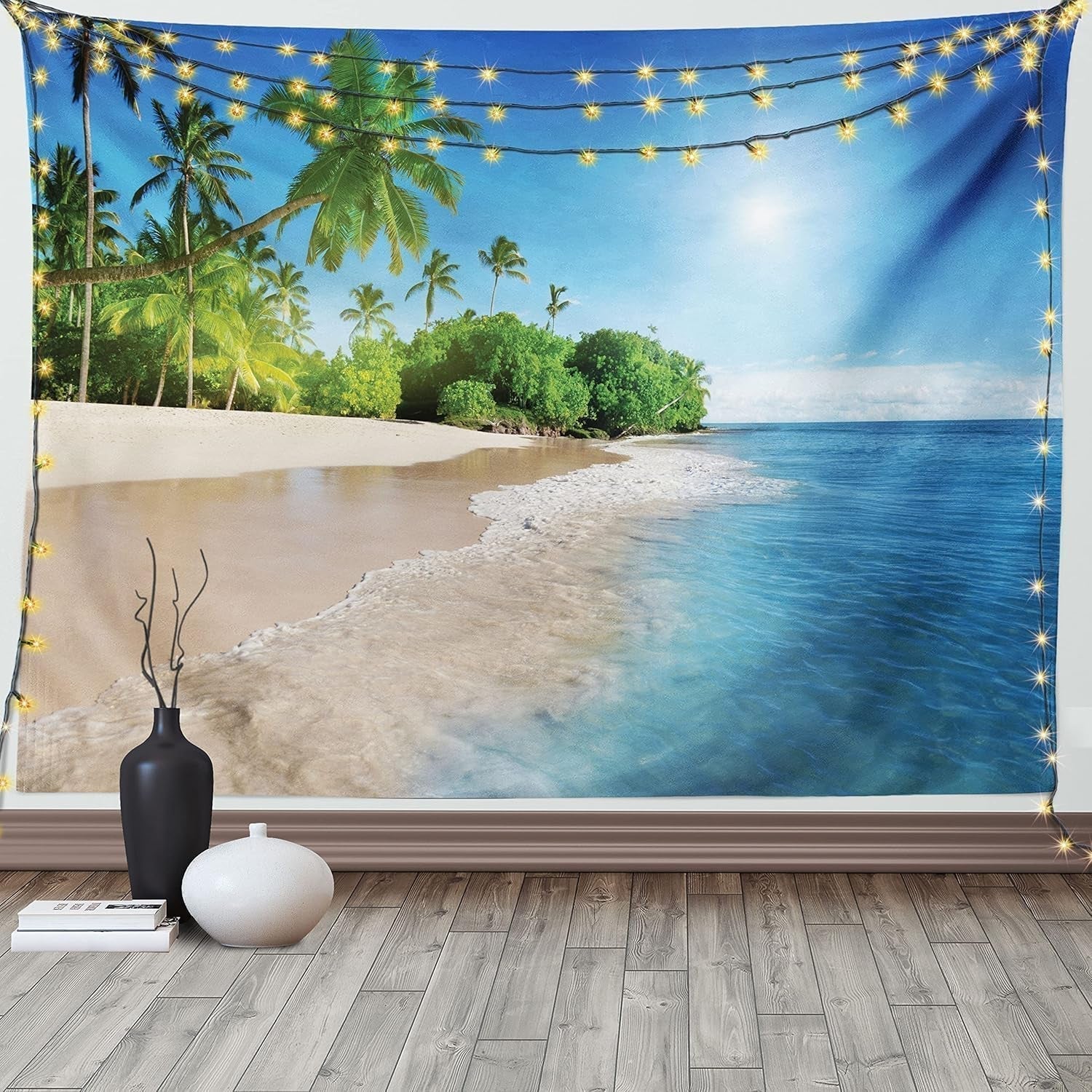 Tapestry abakuhaus wanderlust dyreverdenskort tegninger Hjem - Tilbehør og dekorationer Naty Shop Blågrøn 230L X 140B Cm