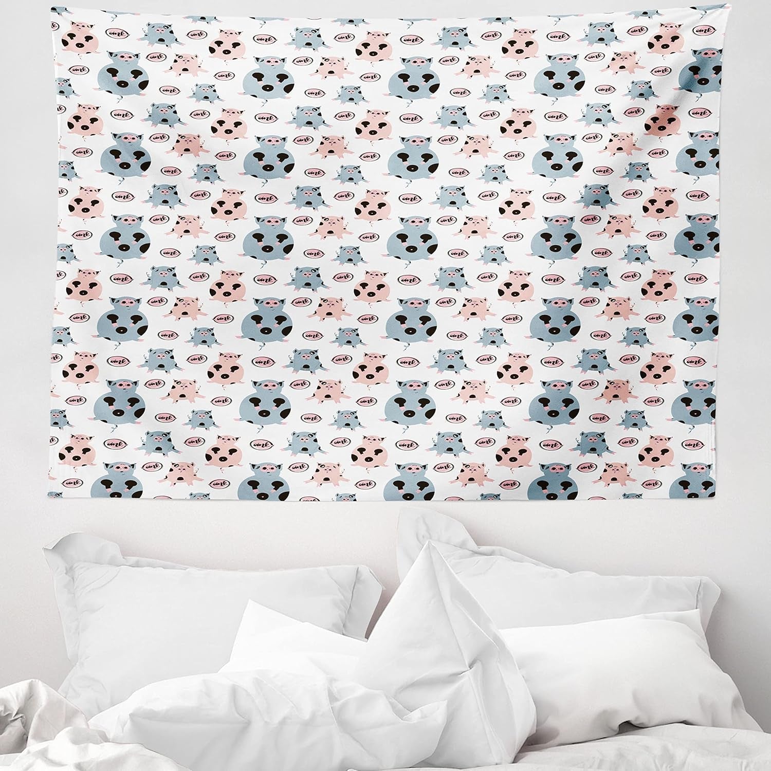 Tapestry abakuhaus wanderlust dyrekort over verden tegninger Hjem - Tilbehør og dekorationer Naty Shop Grå Blå 150L X 110B Cm