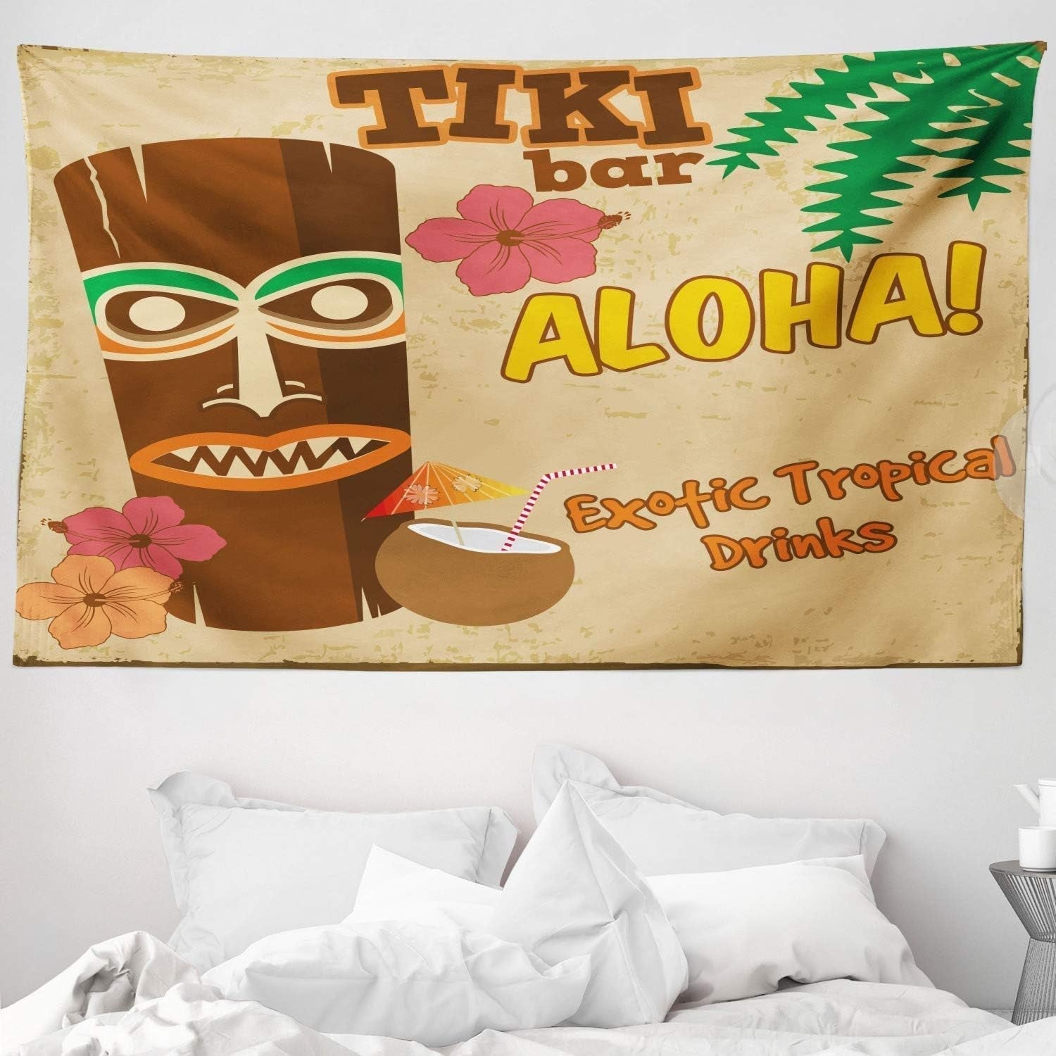 Tapestry abakuhaus wanderlust dyrekort over verden tegninger Hjem - Tilbehør og dekorationer Naty Shop Creme brun 230L X 140B Cm