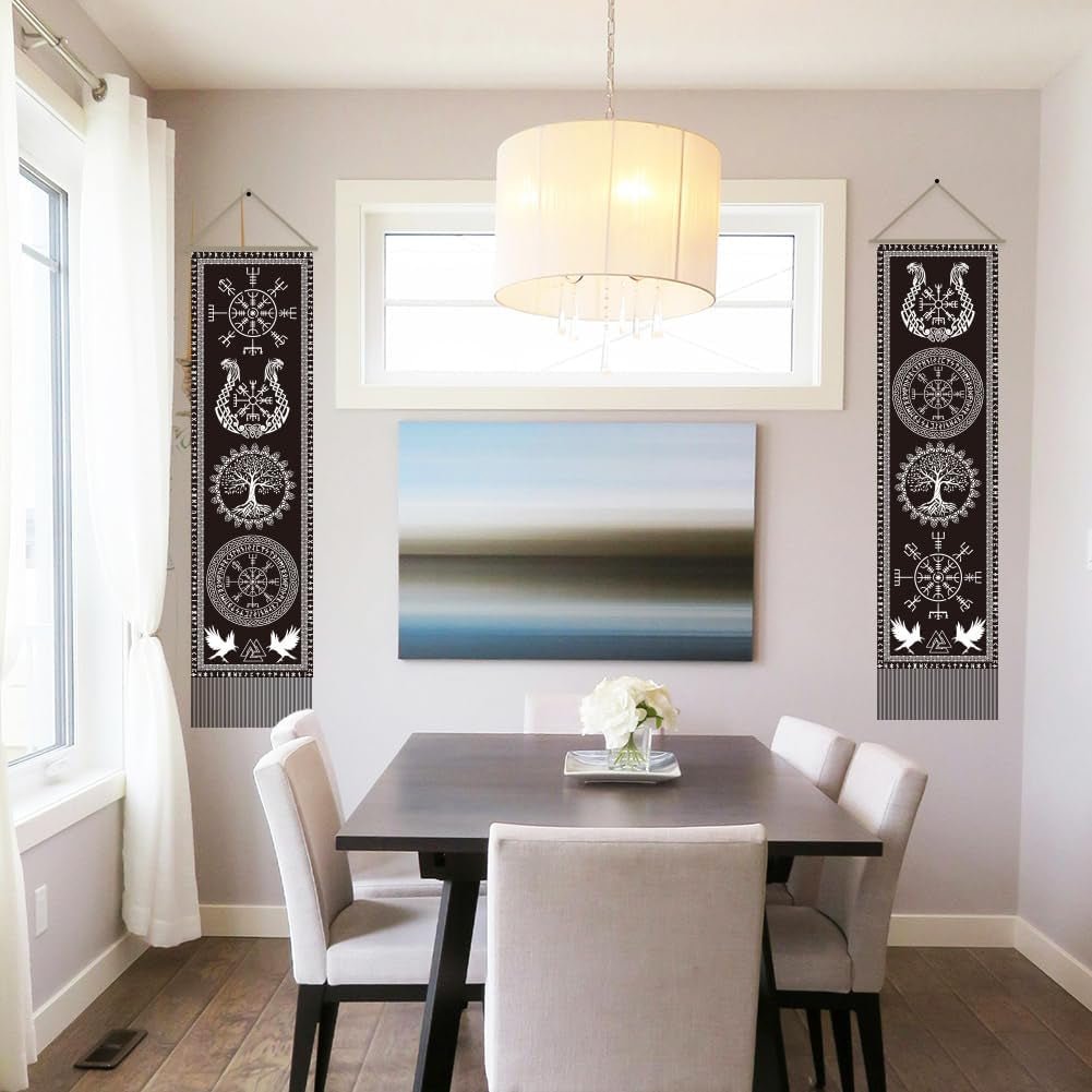 Tapestry ahandmaker viking symbol livets træ runer Hus - Tilbehør og dekorationer Naty Shop