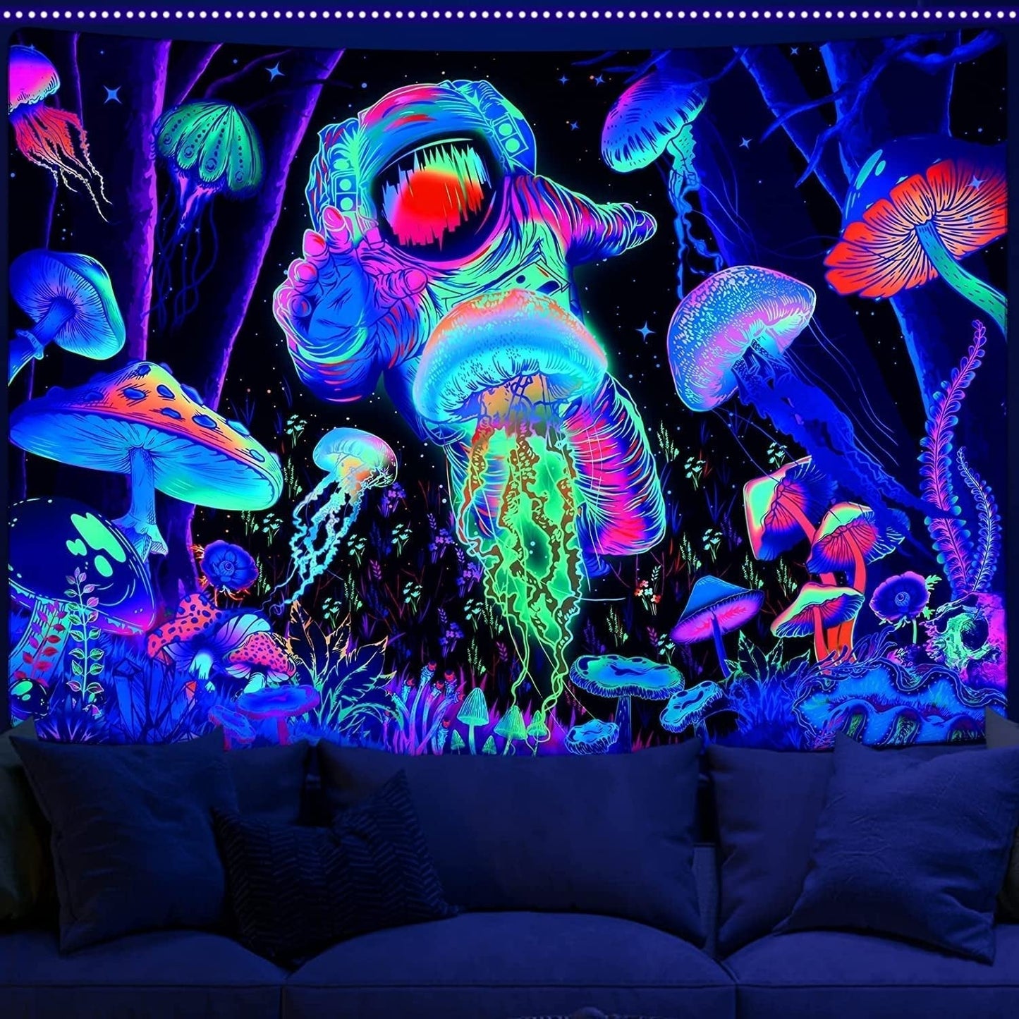 Tapestry alishomtll sort lys abstrakt vægkunst Hjem - Tilbehør og dekorationer Naty Shop Multi 150L X 130B Cm