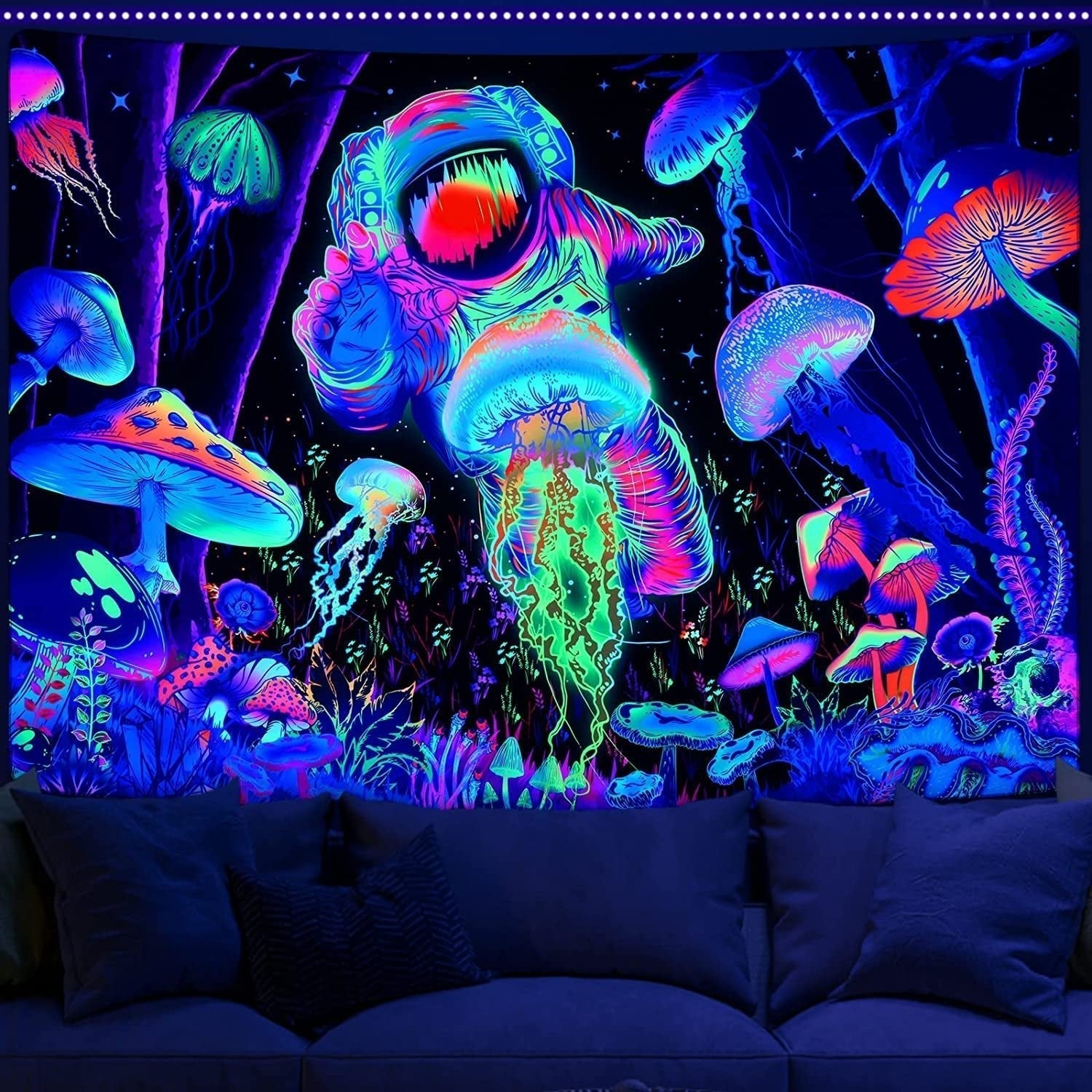Tapestry alishomtll sort lys abstrakt vægkunst Hjem - Tilbehør og dekorationer Naty Shop Multi 150L X 130B Cm