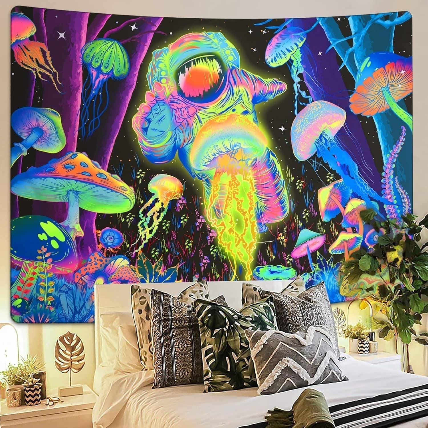 Tapestry alishomtll sort lys abstrakt vægkunst Hjem - Tilbehør og dekorationer Naty Shop