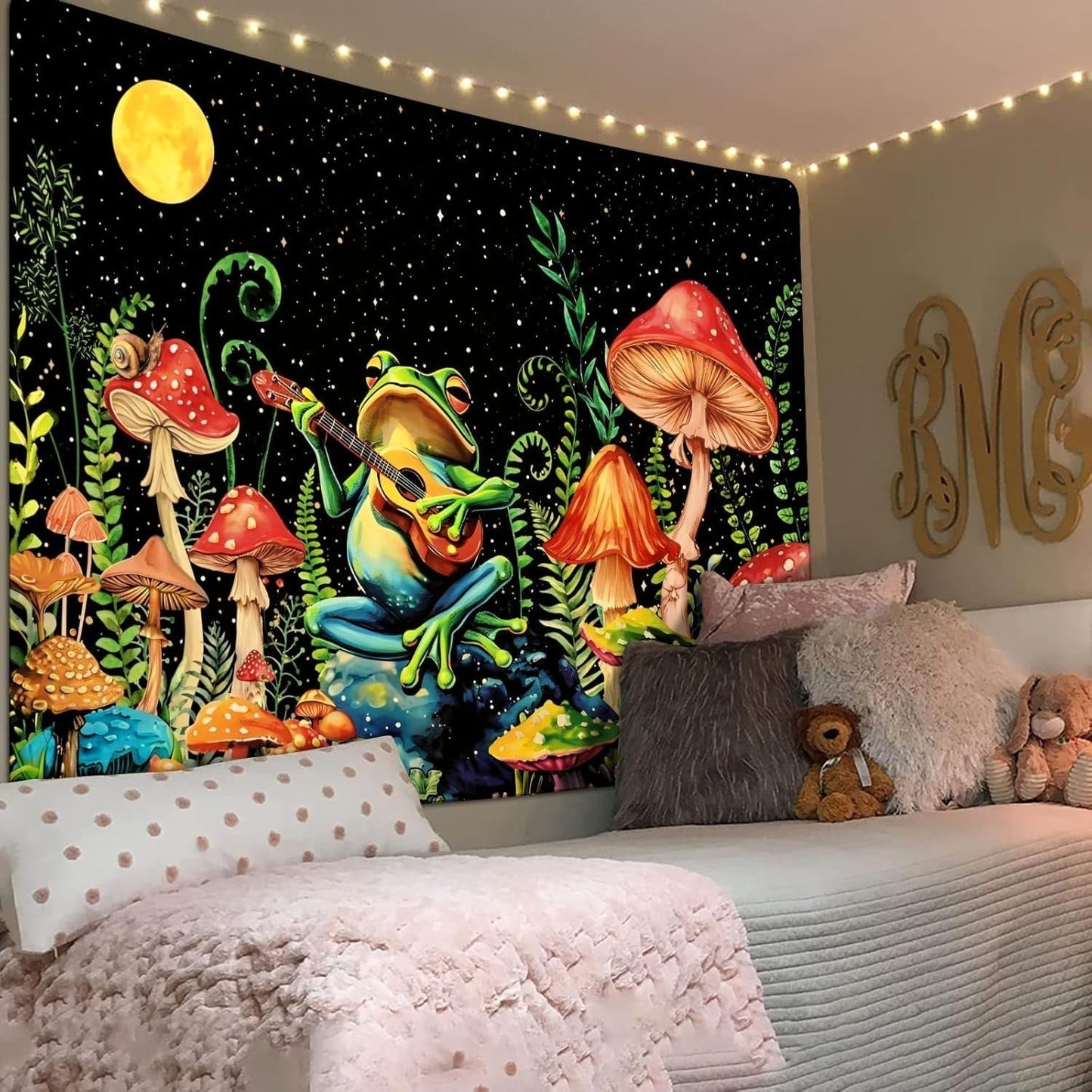 Gobelin alishomtll frø champignon måne stjerner farverige Hjem - Tilbehør og dekorationer Naty Shop