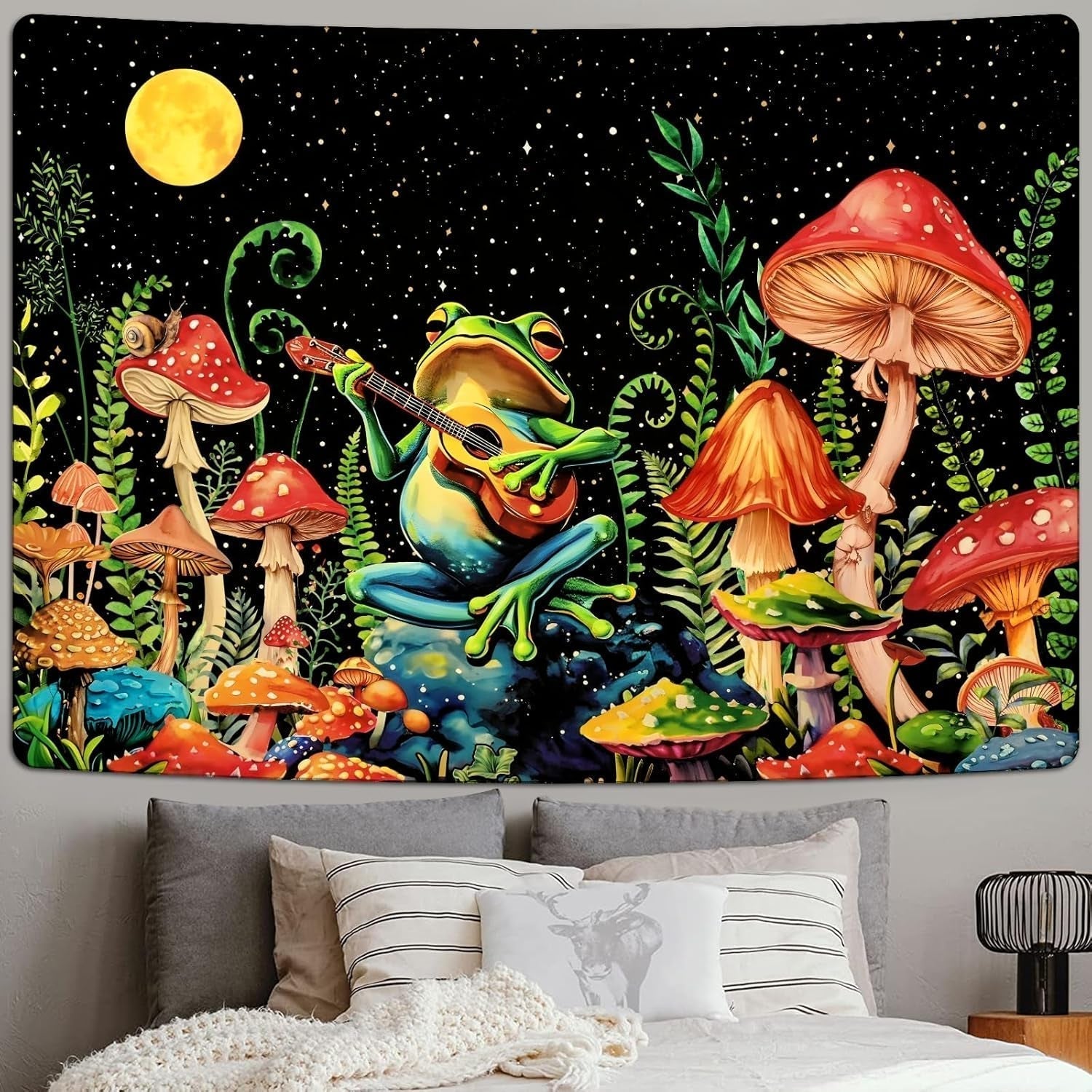 Gobelin alishomtll frø champignon måne stjerner farverige Hjem - Tilbehør og dekorationer Naty Shop