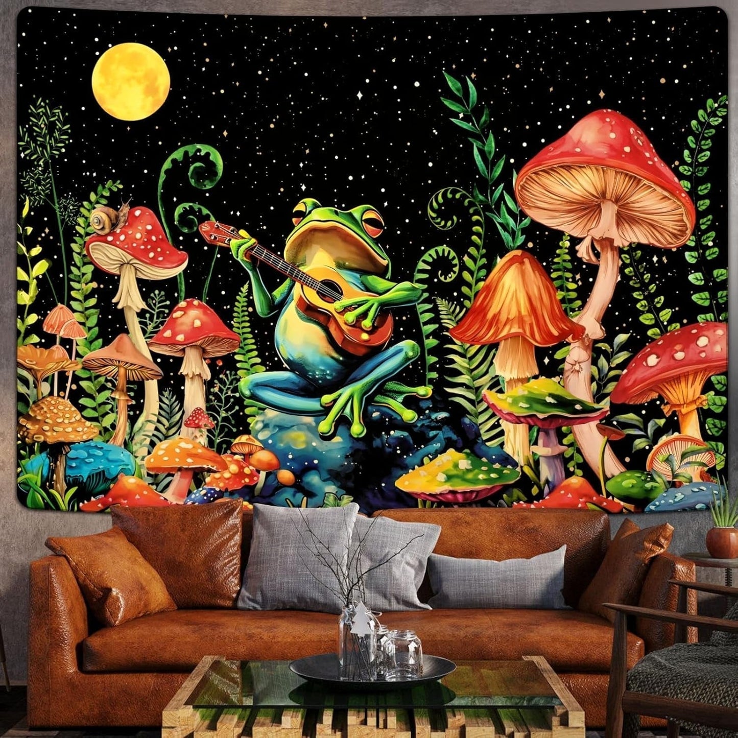 Gobelin alishomtll frø champignon måne stjerner farverige Hjem - Tilbehør og dekorationer Naty Shop