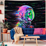 Tapestry alishomtll fluorescerende kranium astronaut sort lys Hjem - Tilbehør og dekorationer Naty Shop