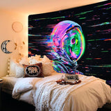 Tapestry alishomtll fluorescerende kranium astronaut sort lys Hjem - Tilbehør og dekorationer Naty Shop