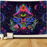 Tapestry alishomtll fluorescerende svamp sort lys mandala Hjem - Tilbehør og dekorationer Naty Shop